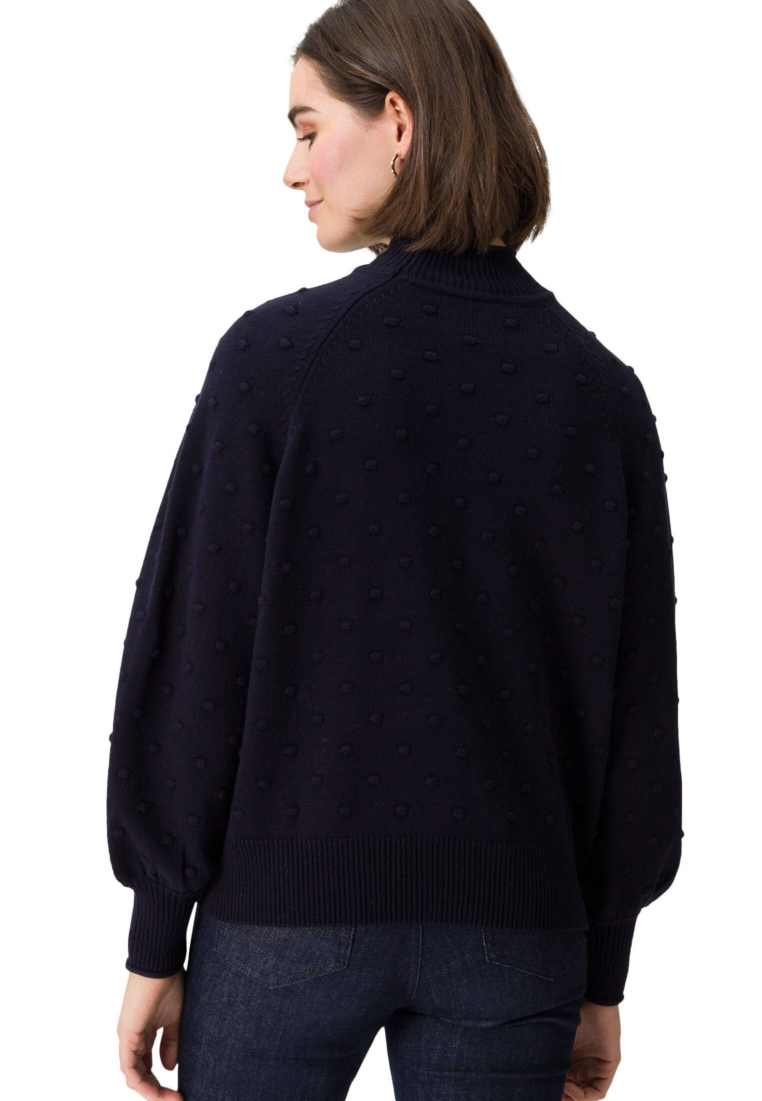 zero| Damen Pullover mit Punktestickerei