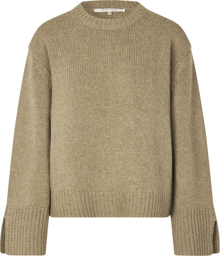 Second Female Cler Wool Knit O-Neck Laurel oak