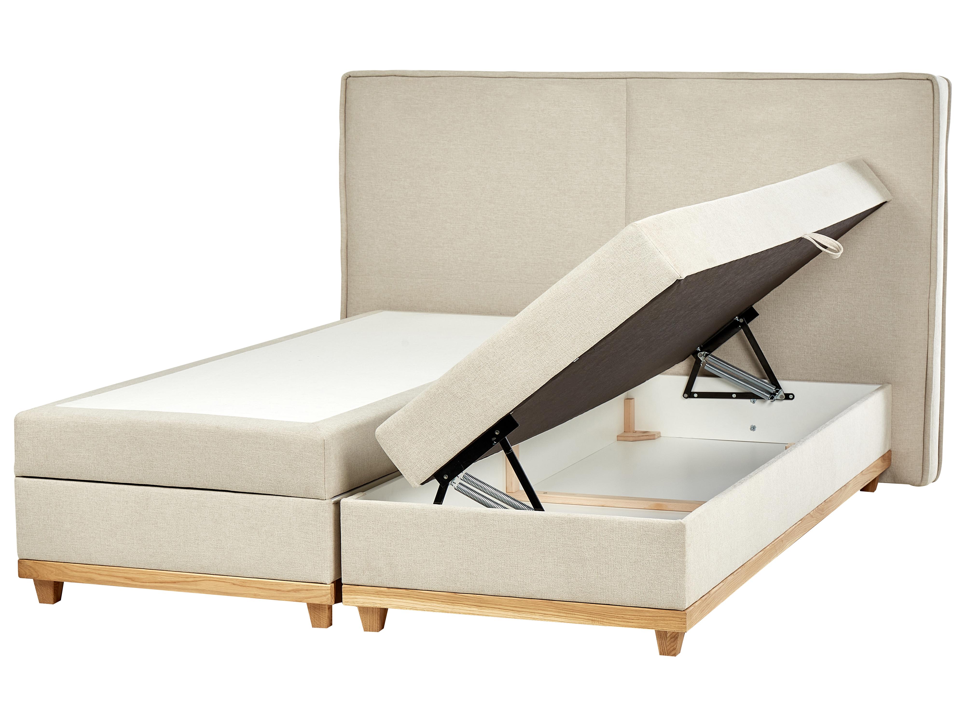 Boxspring met opbergruimte Stof DYNASTY 180 x 200 cm Beige