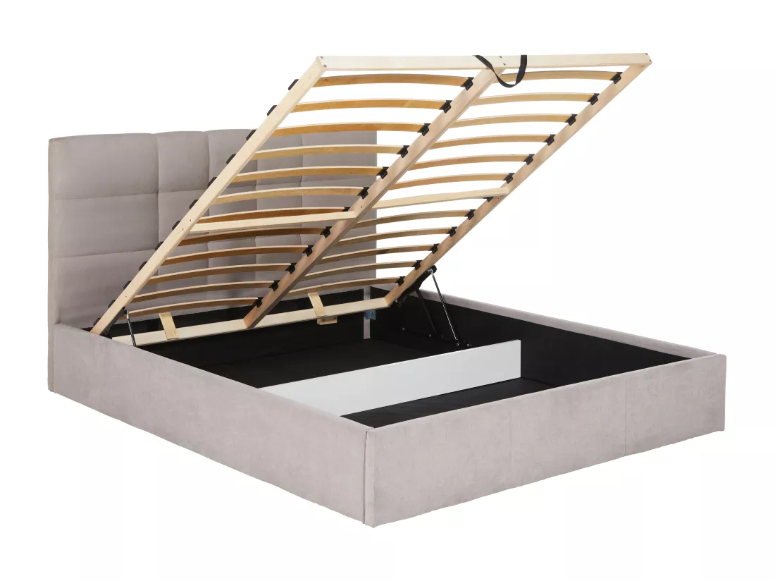 Lit coffre 160 x 200 cm - Tissu - Beige - ELIAVA de Pascal Morabito
