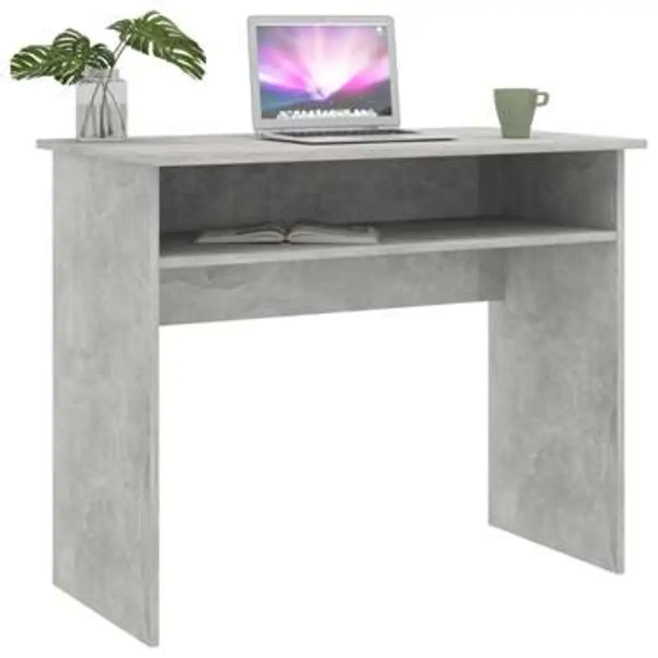 vidaXL - Bureau - Grijs - Bewerkt hout
