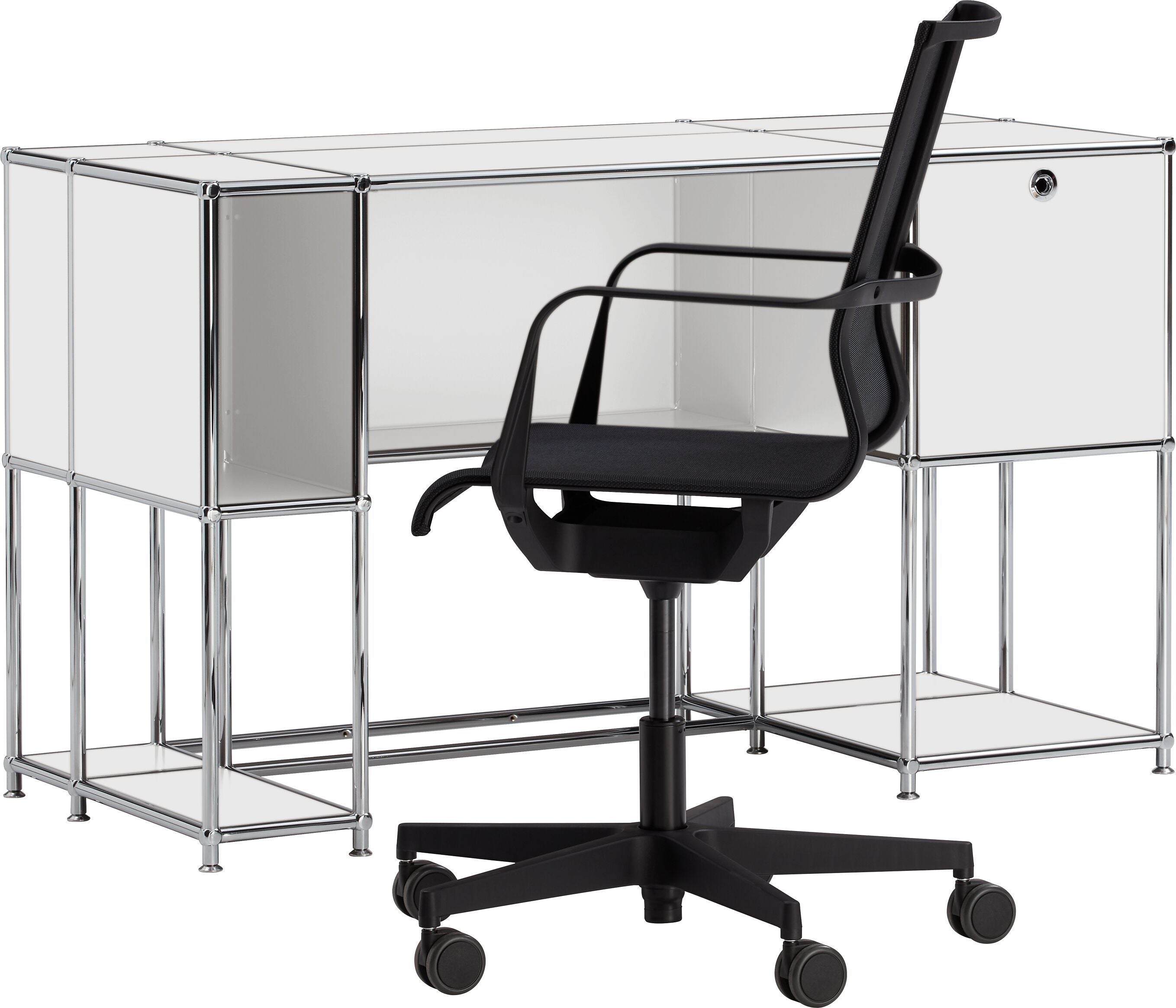 FLEXCUBE Schreibtisch - Weiss / B: 134.0 cm x T: 60.0 cm x H: 80.0 cm