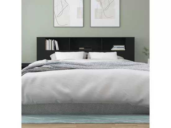 Tête de lit avec rangement Noir 200x18,5x104,5