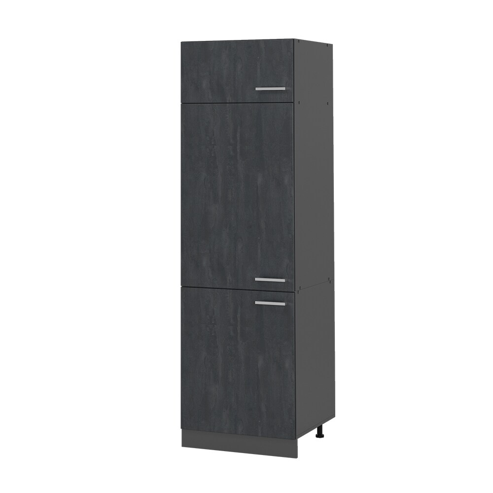 Vicco Kühlumbauschrank R-Line Schwarz Beton Anthrazit 60 cm