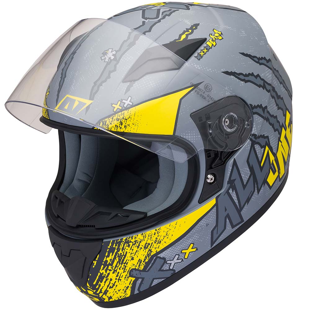 All One - Casque enfant Hyperion Kid Gris Clair / Gris Foncé / Jaune