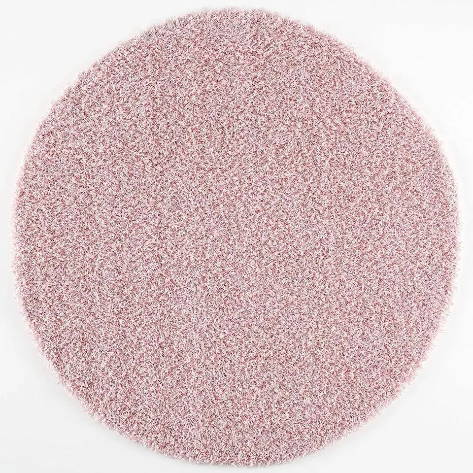 Loca Shaggy Rond Vloerkleed Licht Roze Hoogpolig - 120 CM ROND