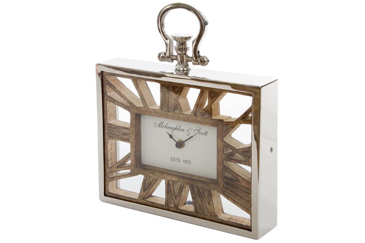 Wand-/Standuhr ARMINA - braun - 25x30 cm