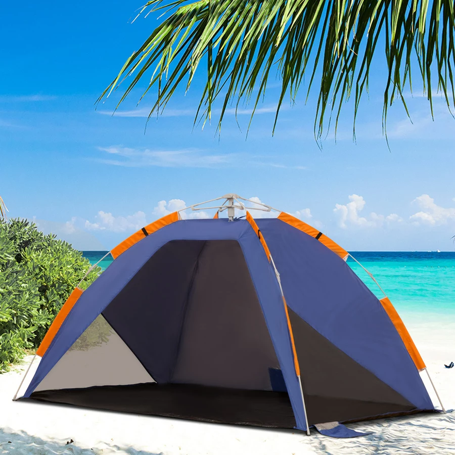 Outsunny Strandmuschel für 2-3 Personen dunkelblau