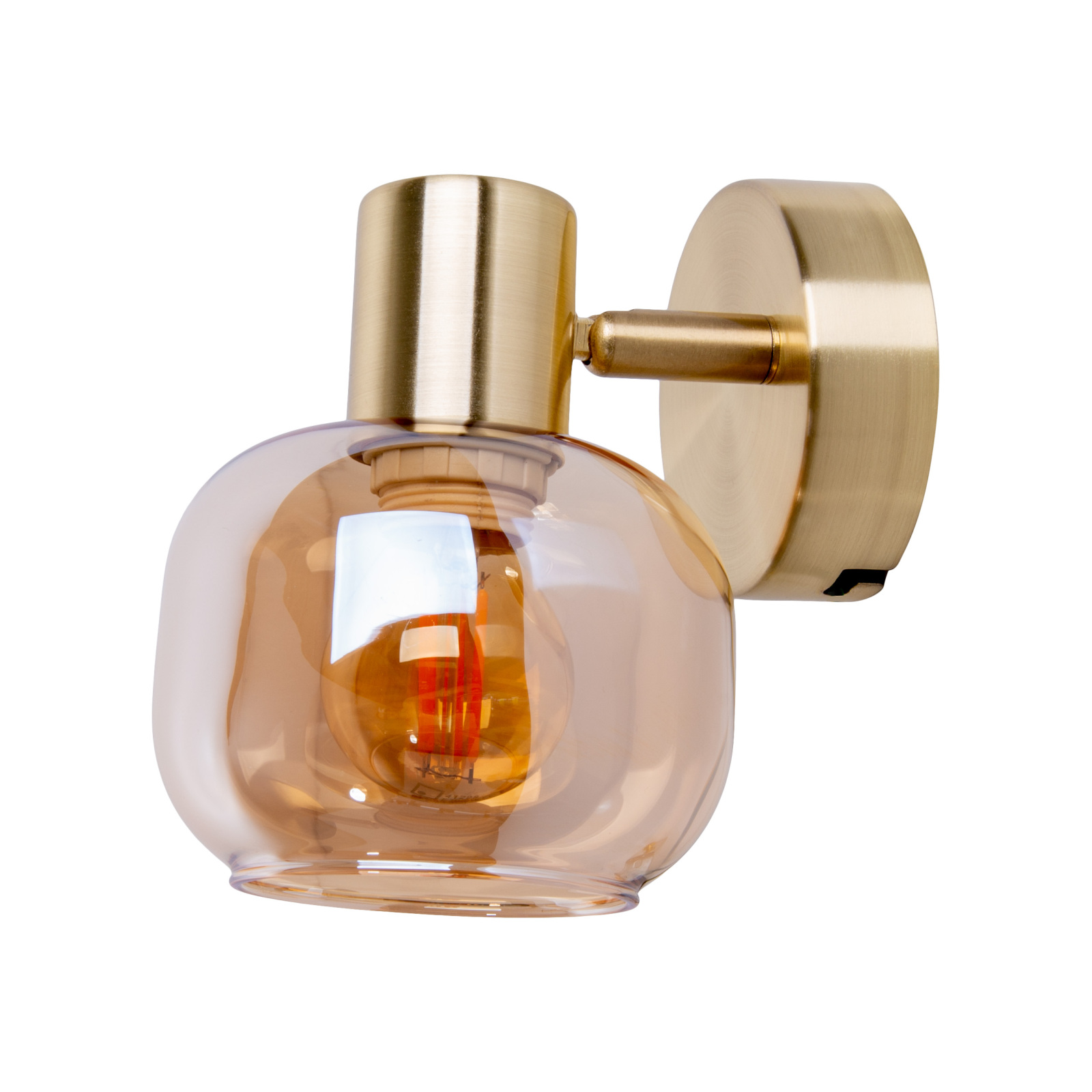 Glas-Wandspot LIBBY -messing - 1-flammig