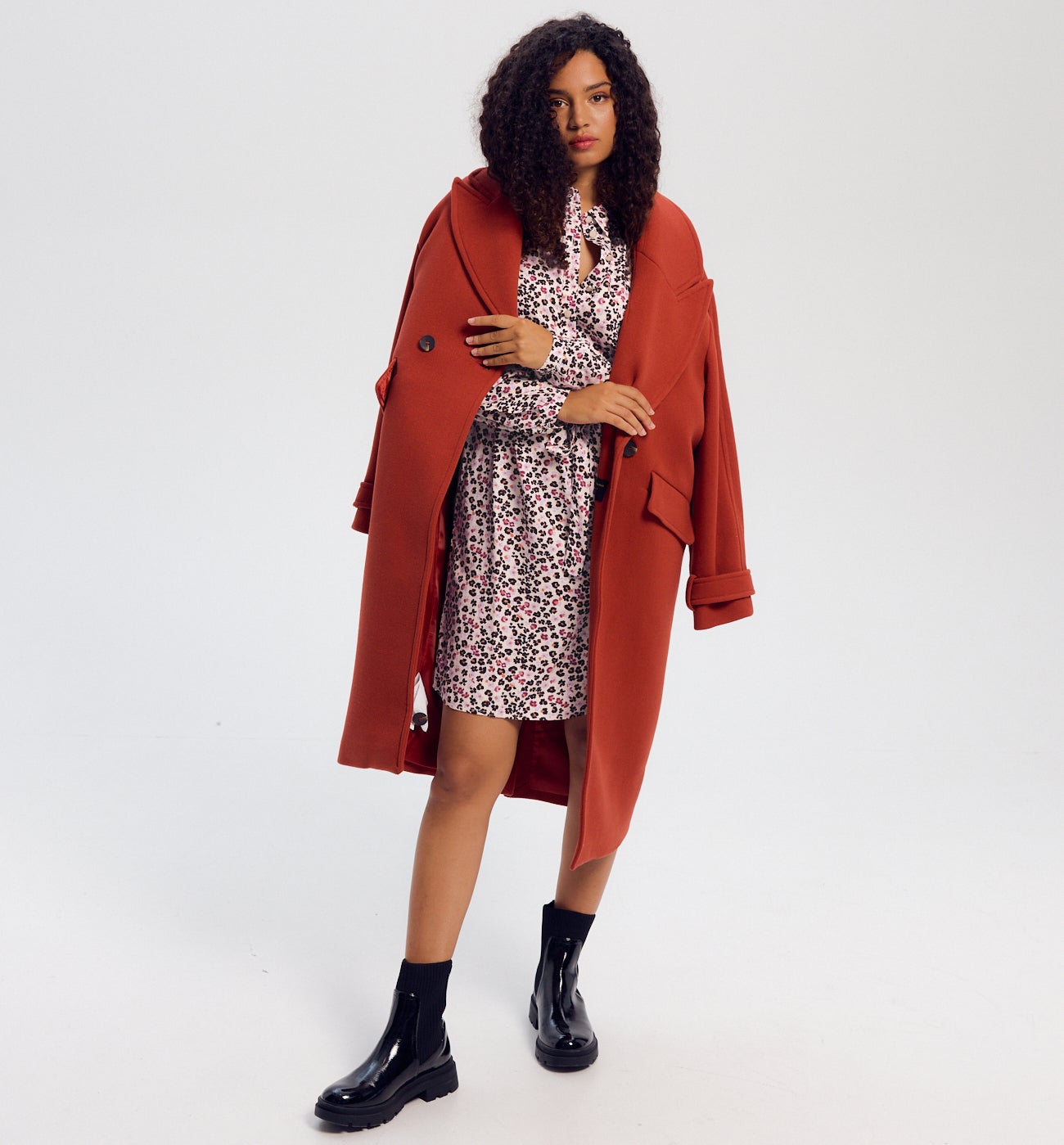 Robe-chemise courte Femme - Imprimé écru