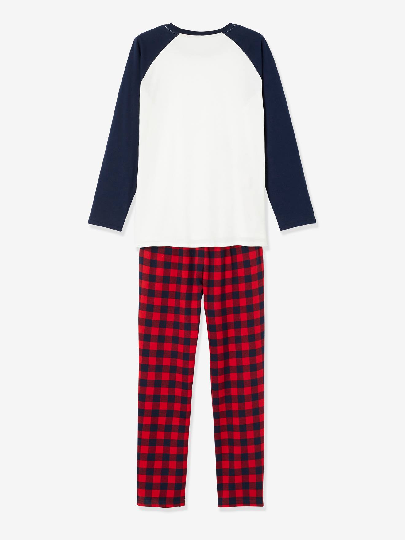 Coleção especial de pijamas natalinos masculinos, pijamas lisos bege claro para toda a família com estampas.
