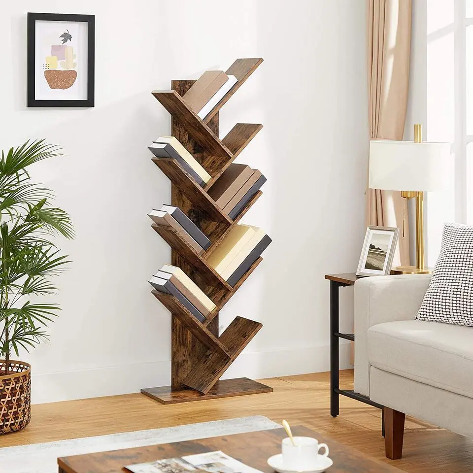 Industriële Boekenkast - Vintage - 8 Planken - Hout - Bruin