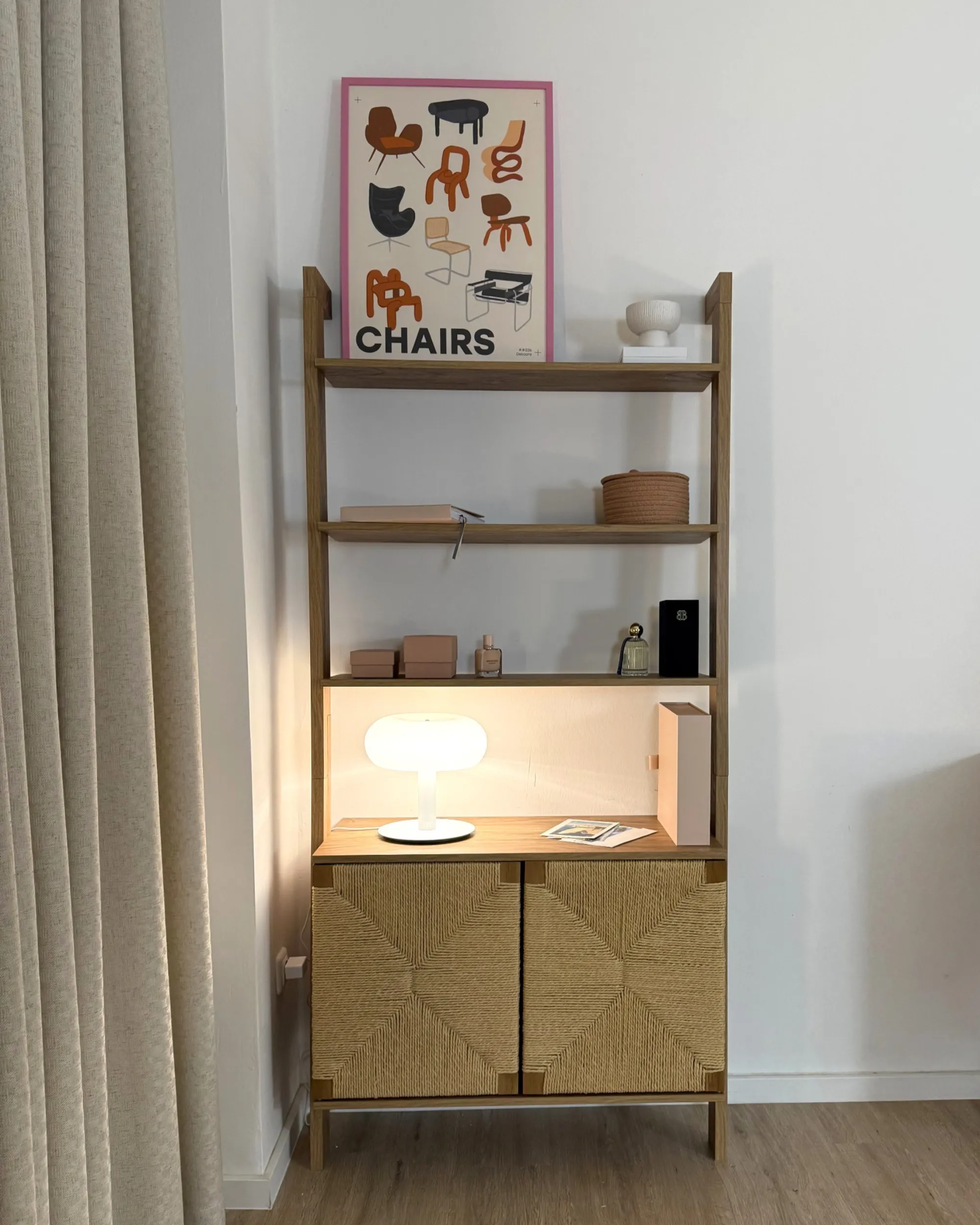 Boekenkast BONDI 181 cm Lichtbruin
