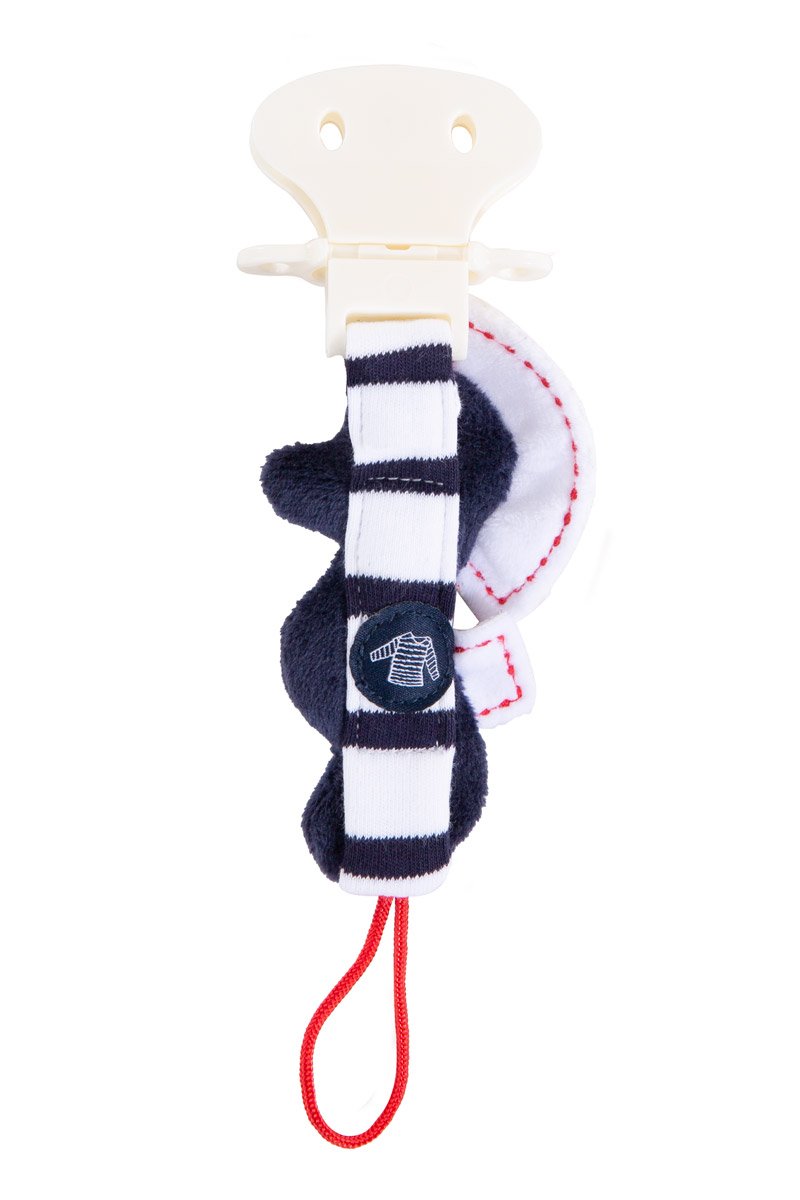 Accroche-tétine hippocampe - velours