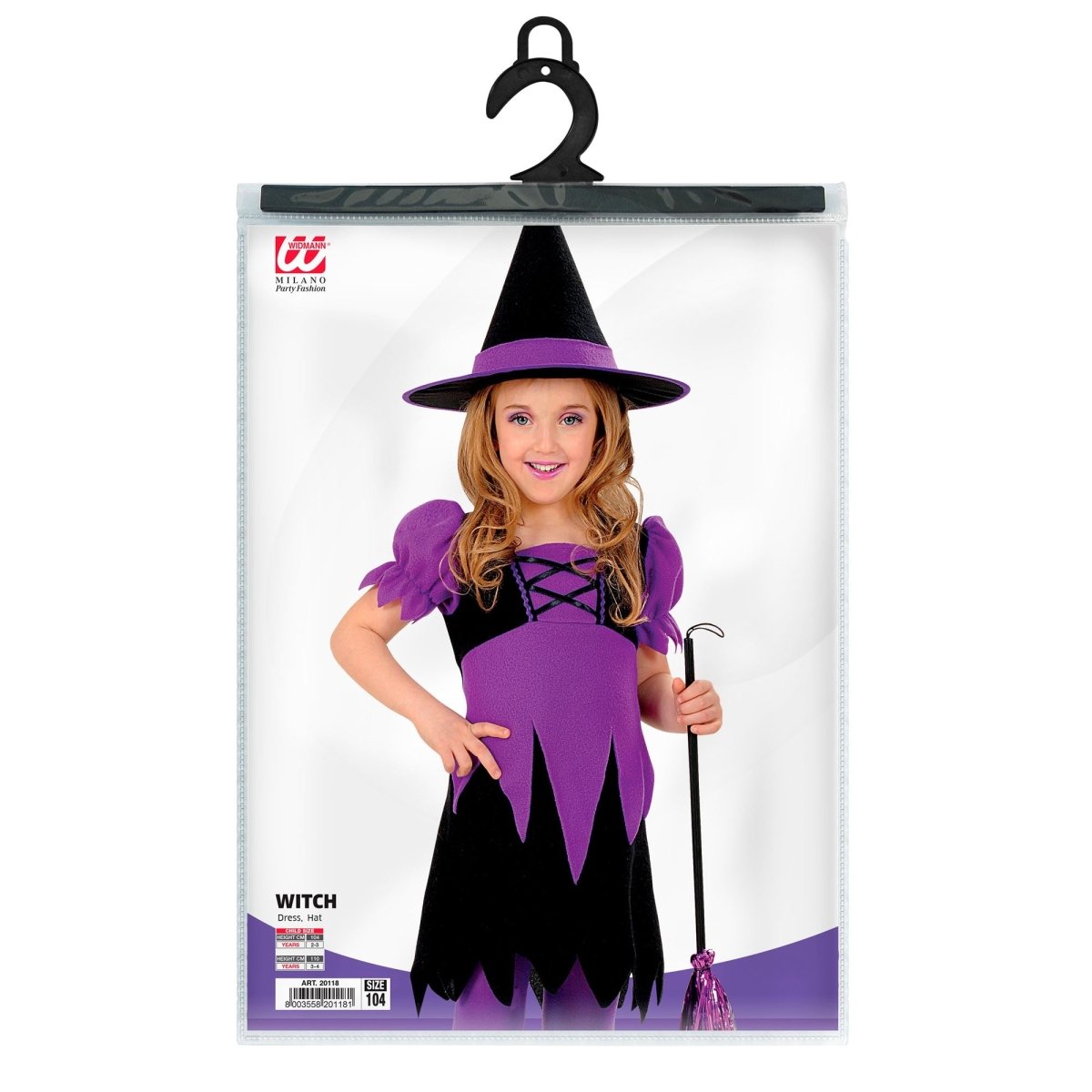 Halloween Kostuum Paars Kind Heks