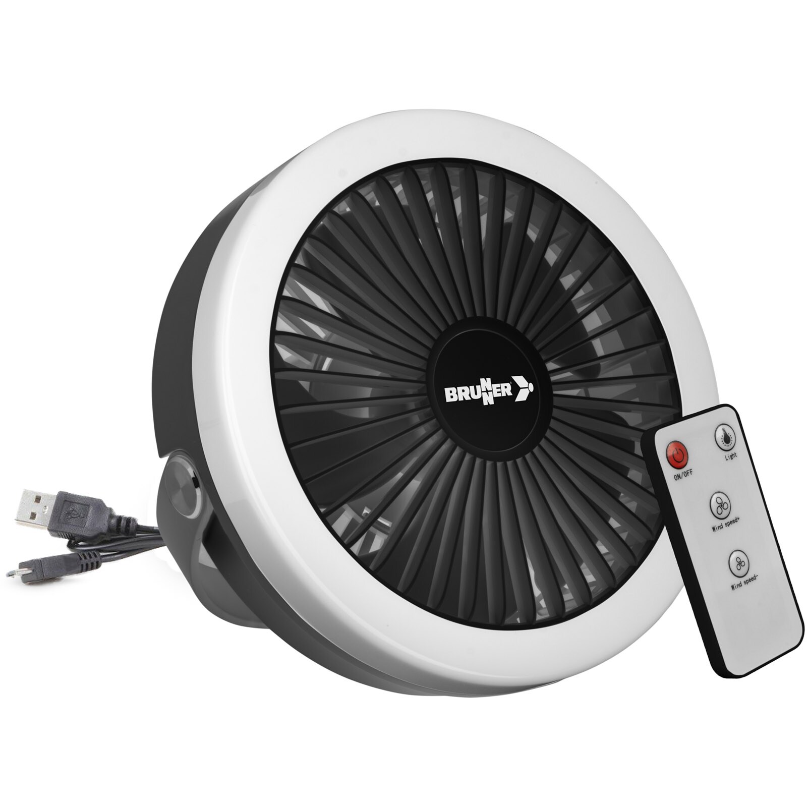 BRUNNER Camping Lampe Ventilator Moonbelle Outdoor Hänge Laterne Aufladbar LED