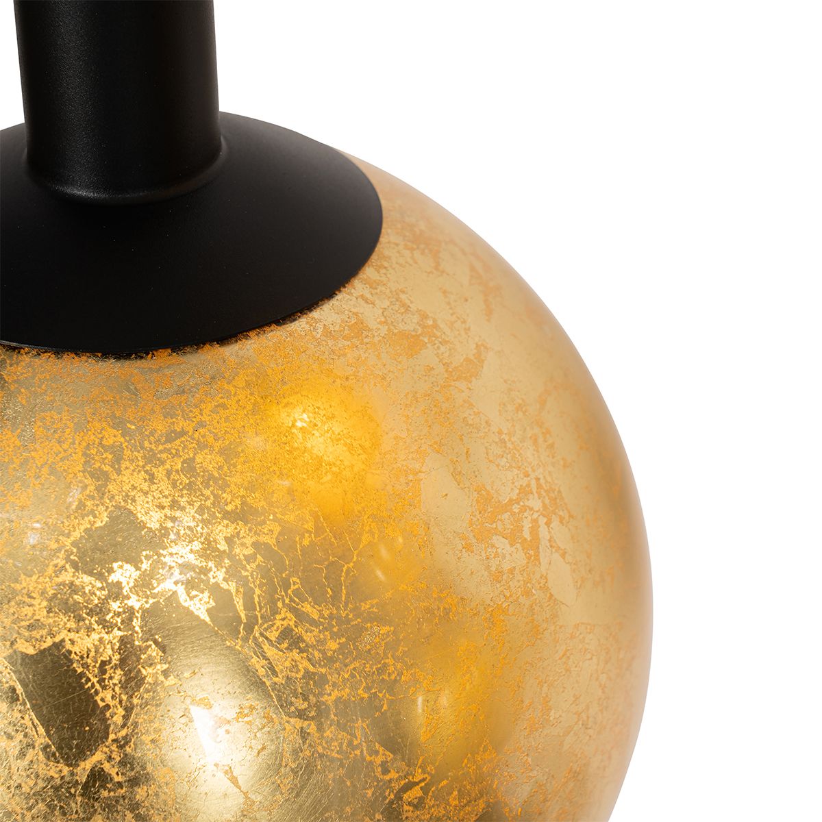 Design hanglamp zwart met goud glas 5-lichts - Bert