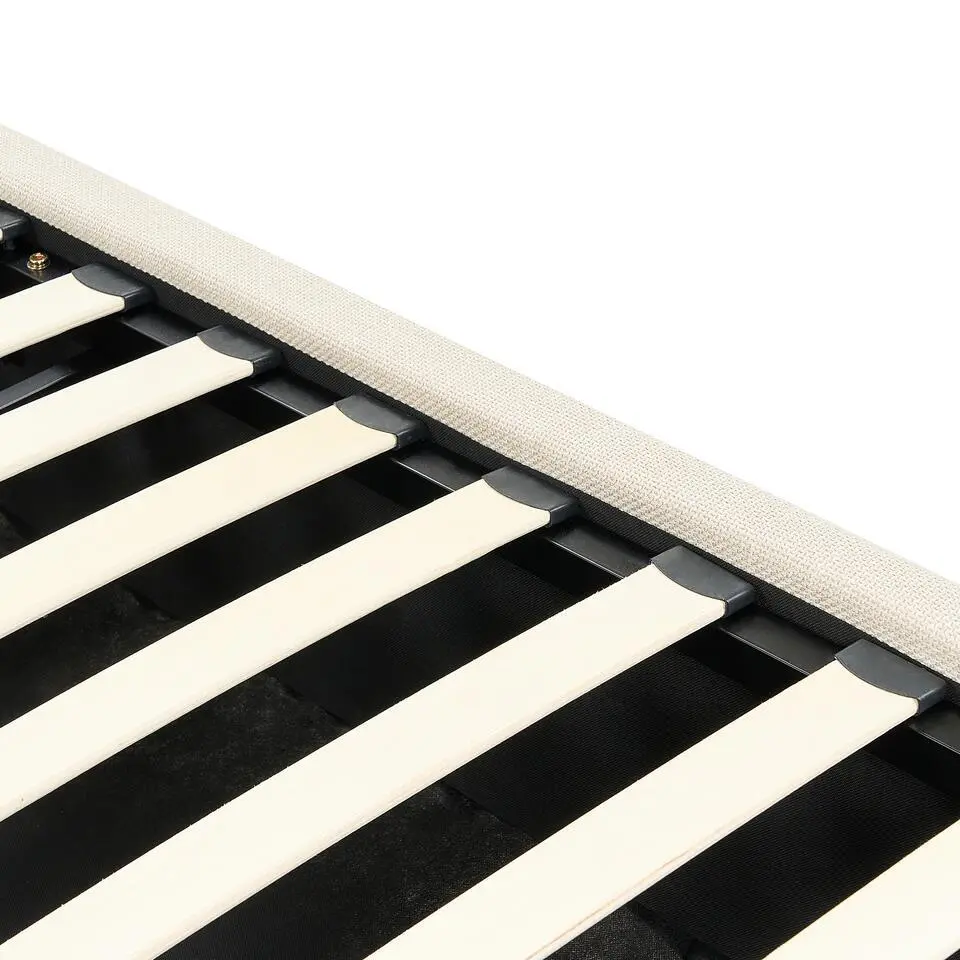 VAUCLUSE - Bed met opbergruimte - Beige - 160x200 cm - Polyester