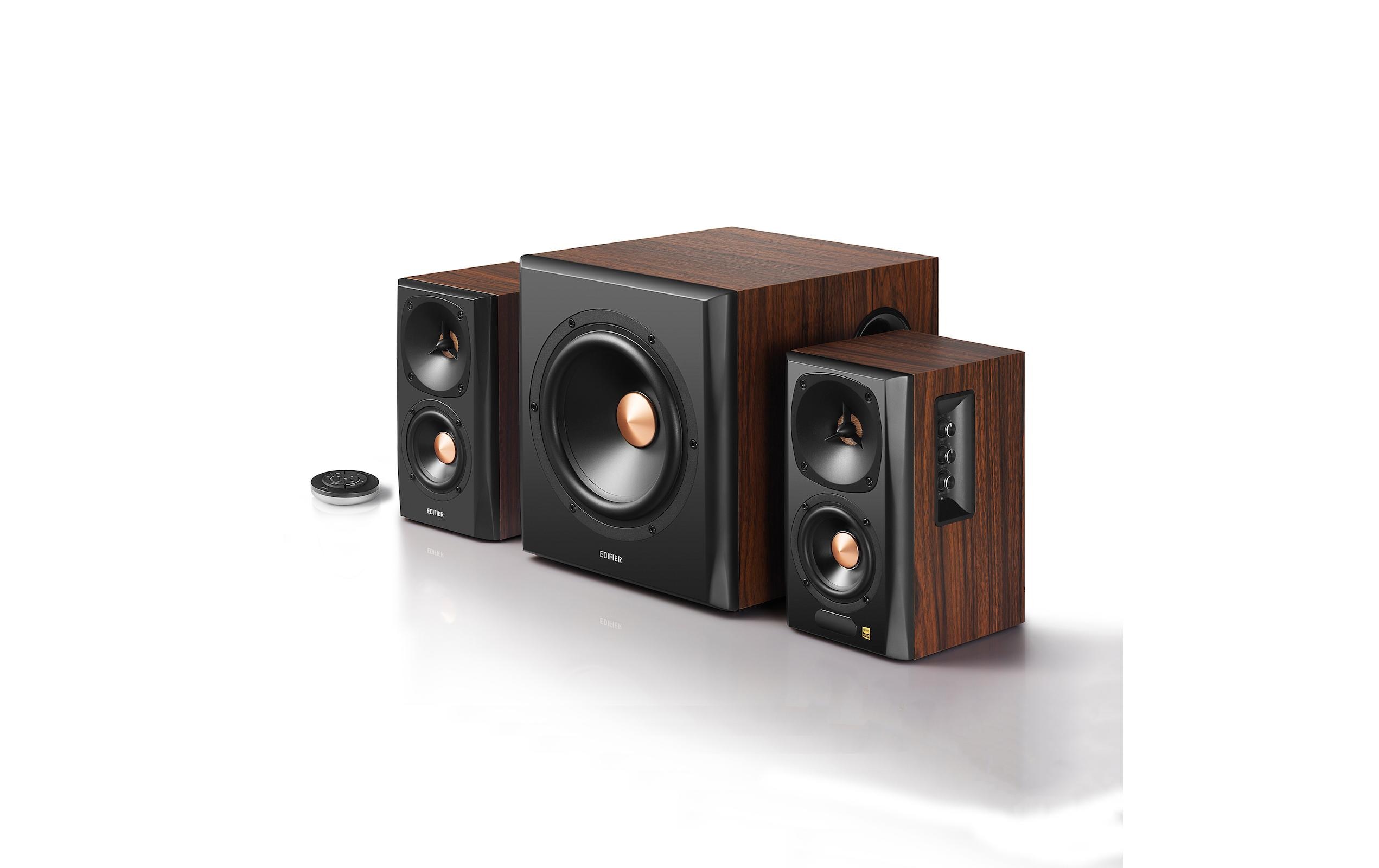 Regallautsprecher Paar S360DB Braun<br>Hi-Res zertifiziertes 2.1 Audio-System mit diversen Eingangsoptionen