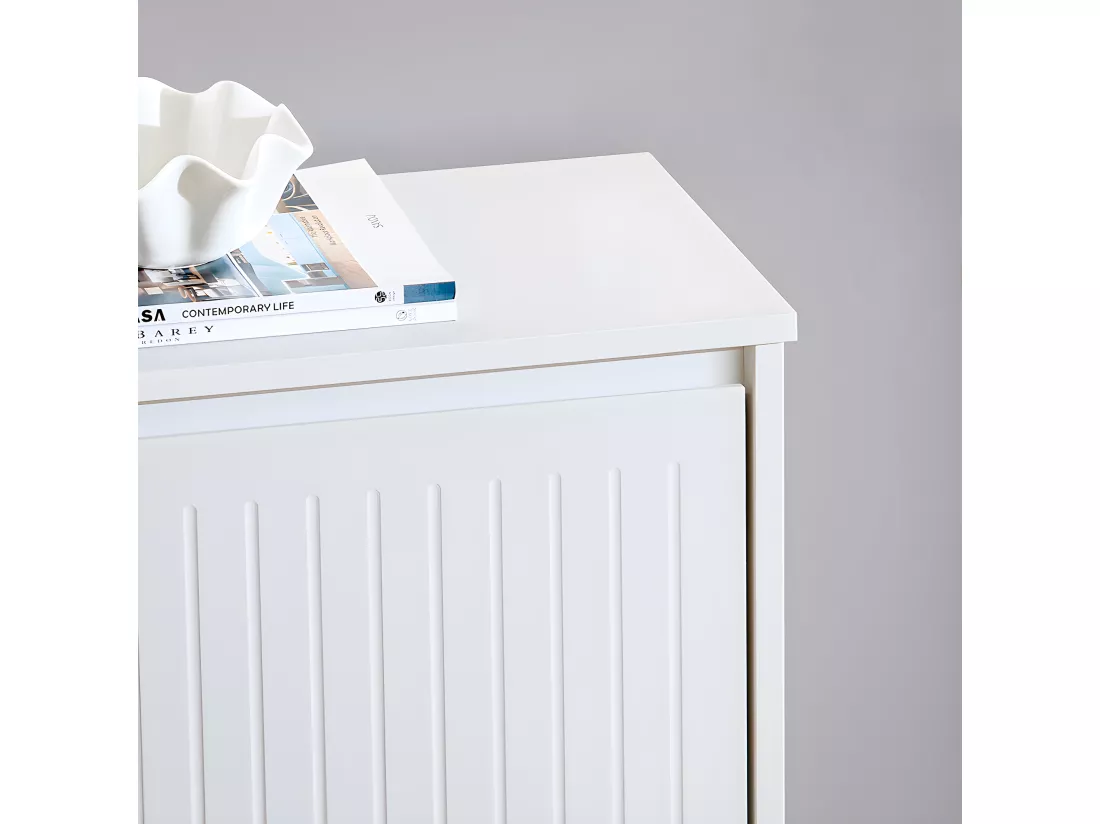 SoBuy Meuble à Chaussures Meuble d'entrée Meuble de Rangement à Chaussures avec 3 Abattants pour Petite Entrée Couloir, Blanc, LPH 61x26x120 cm, FSR165-H-W