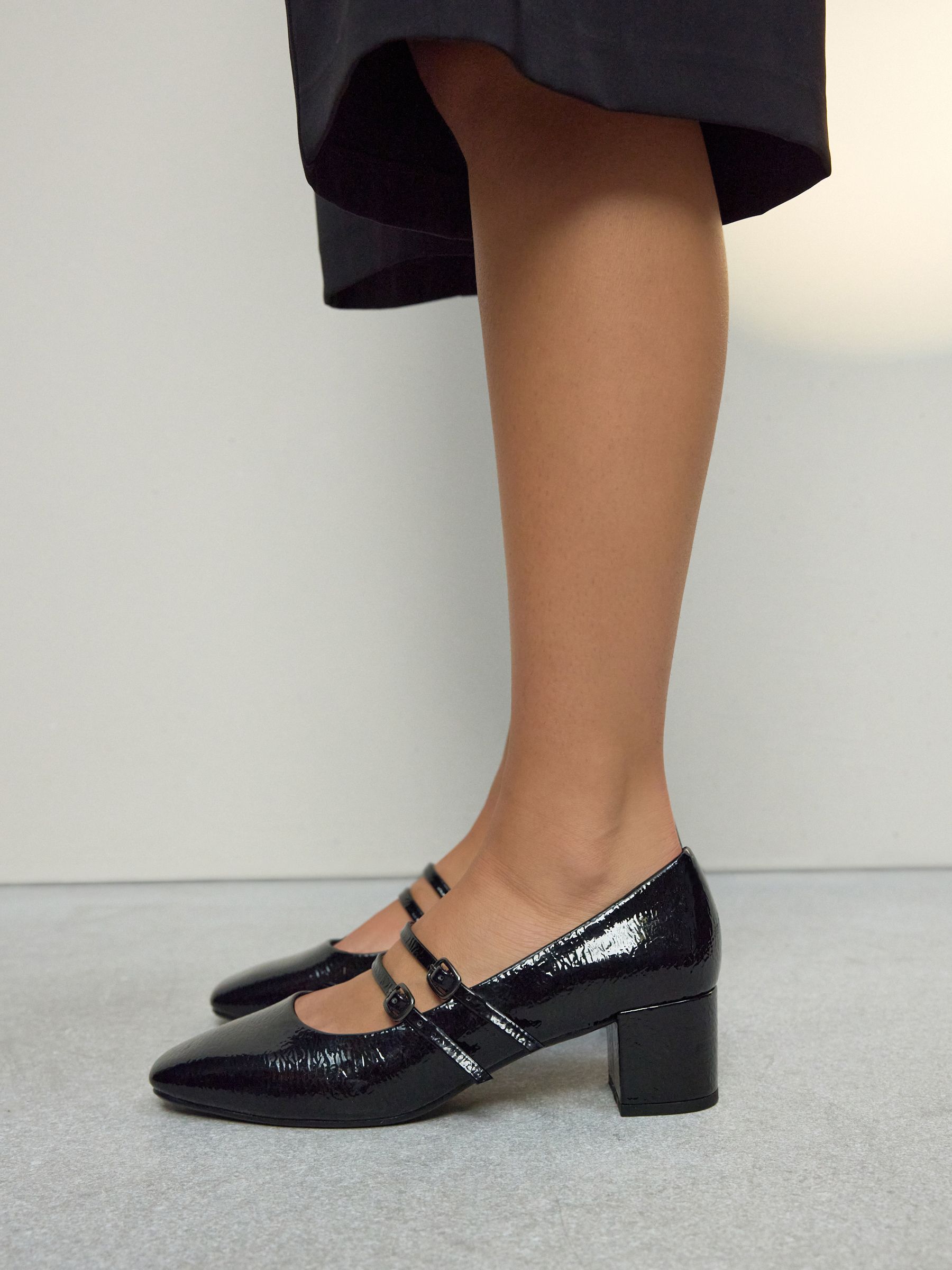 Zwart - Forever Comfort® Round Toe Mary Jane Block Heels