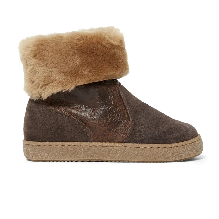 Pèpè Boots Bi-Matières Fourrées | Chocolat