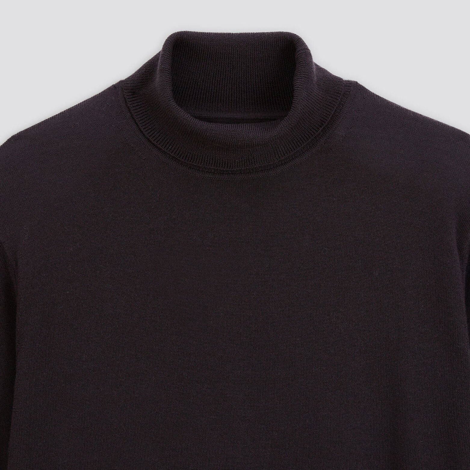 Pull col roulé en laine mérinos Marron