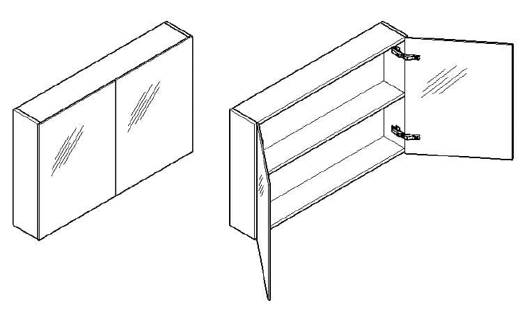 Galva Polly spiegelkast met 2 softclose deuren 80cm wit