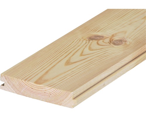 Grenen plank met messing en groef, ruw, B-kwaliteit, 2000 x 96 x 19 mm