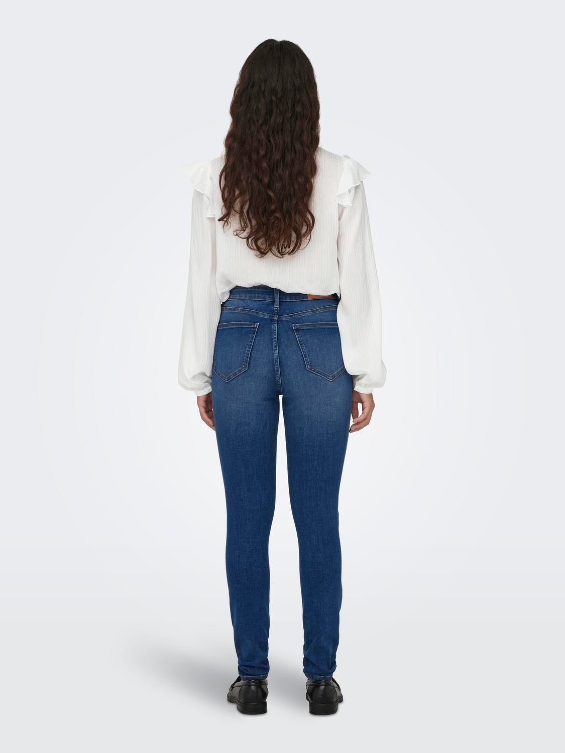 JDYAYA Hohe Taille Skinny Fit Jeans Medium Blue Denim