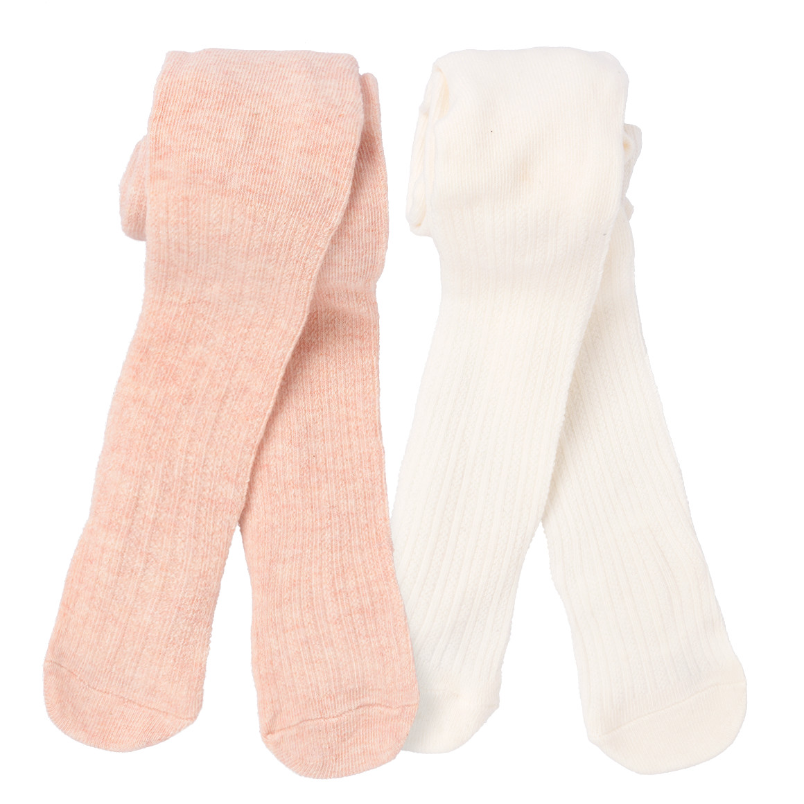 Topomini 2 Baby Strumpfhosen mit Struktur creme / hellrosa
