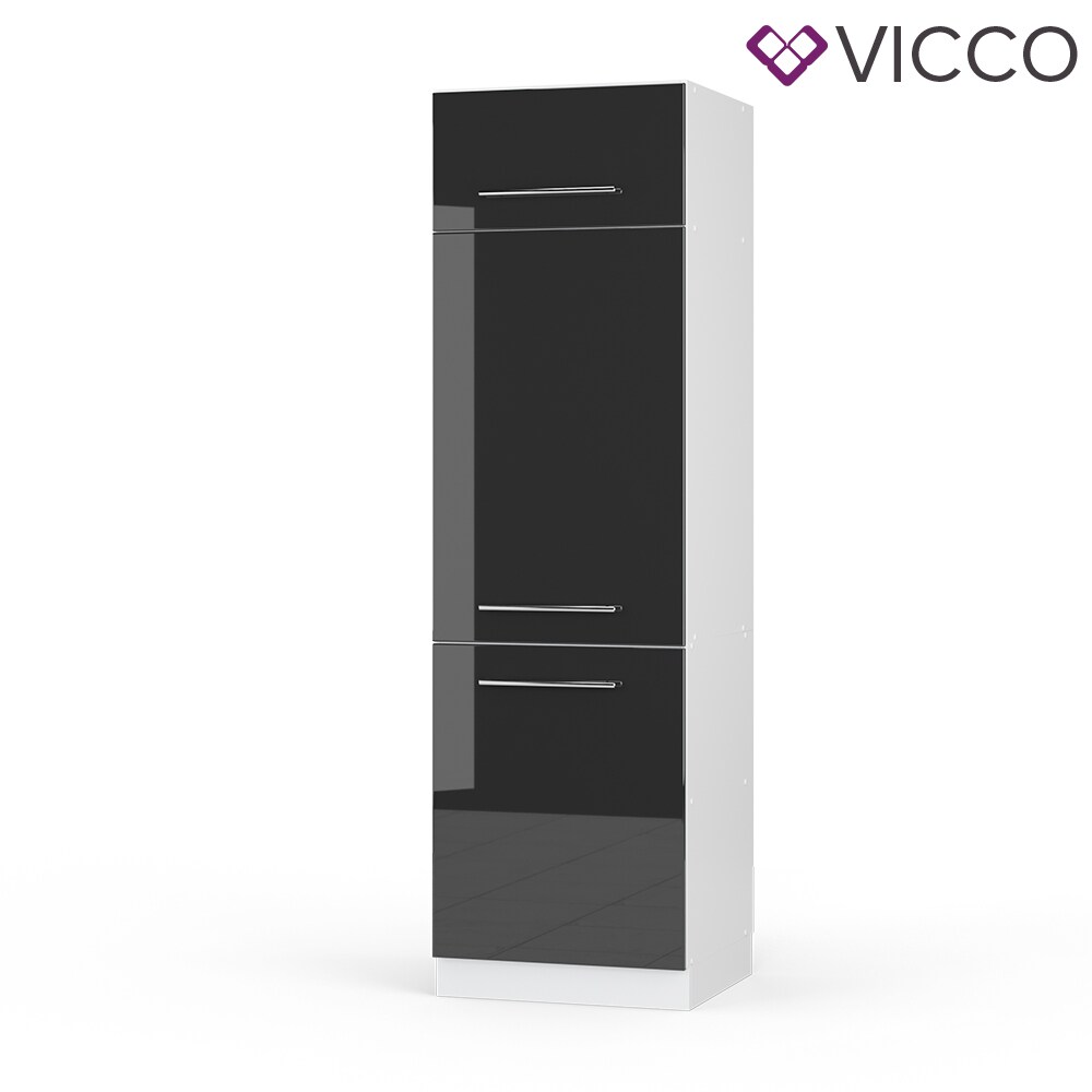 VICCO Kühlumbauschrank 60 cm Anthrazit Küchenzeile Unterschrank Fame