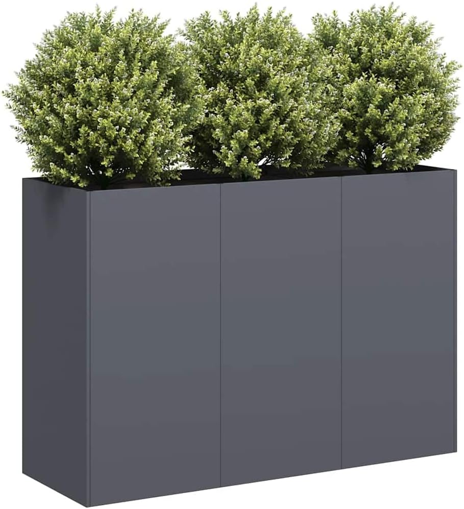 vidaXL Pflanzkübel Anthrazit 120x40x80 cm Kaltgewalzter Stahl, Pflanzschale, Garten-Garten-Pflanzkübel, Outdoor-Pflanzgefäß, Hochbeet, Pflanzgefäß
