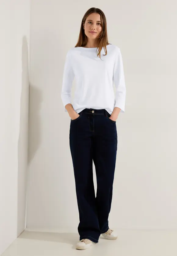 Basic T-Shirt in Unifarbe - White