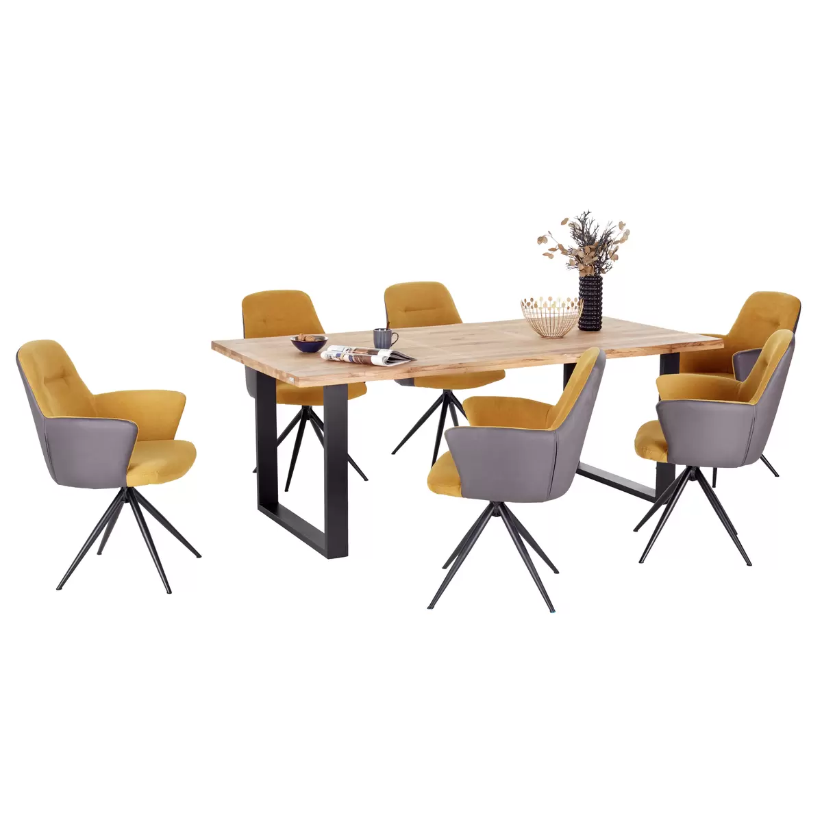 Esstisch James Wood 200 schwarz,Eiche