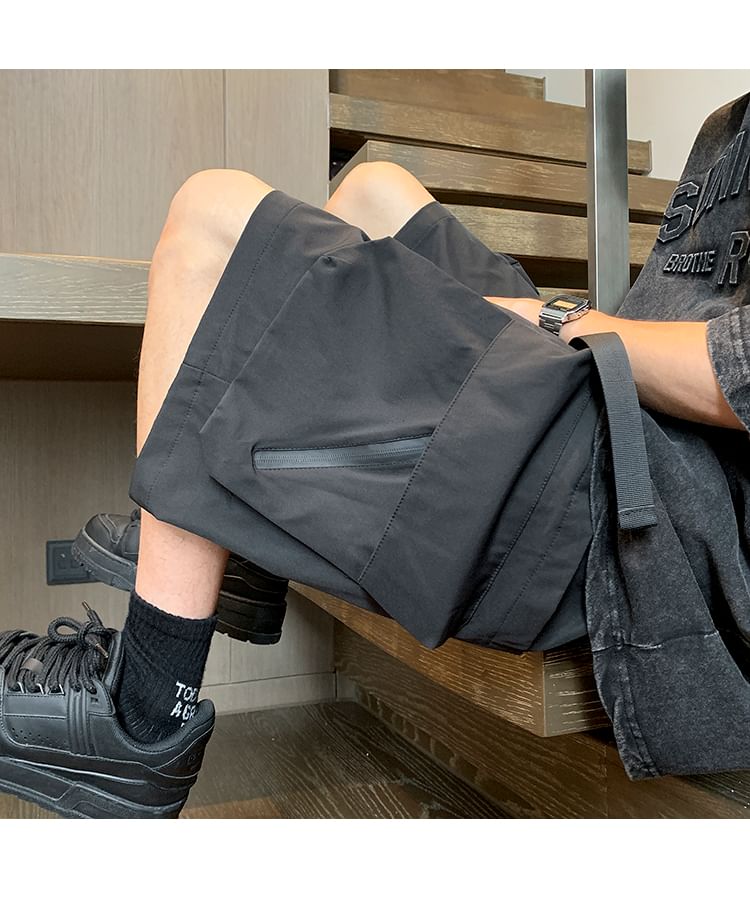 emeisa - Effen cargoshort met middelhoge taille