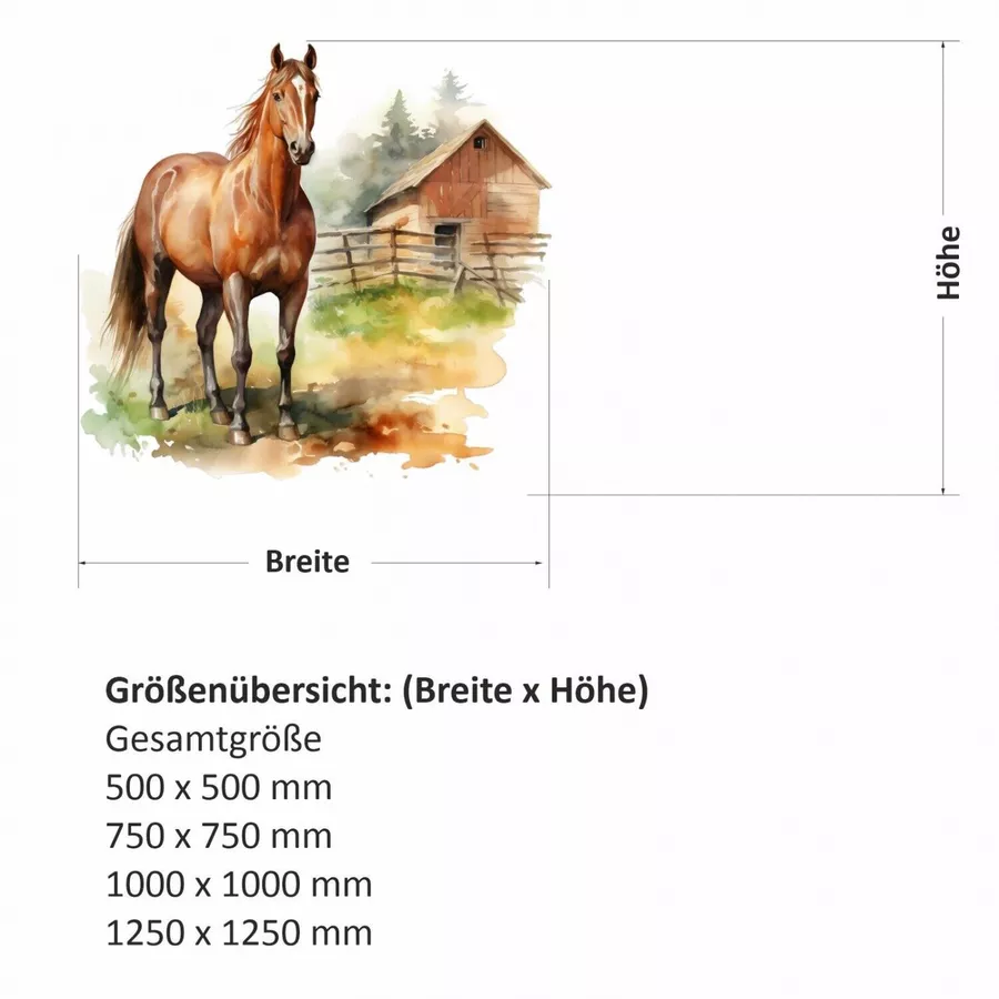 Nikima Wandtattoo 246 Wandtattoo Pferd braun in 4 vers. Größen bunt