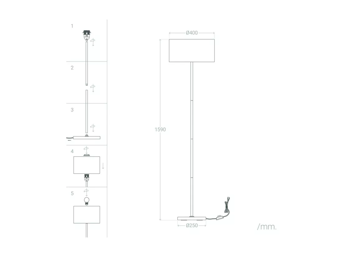 Lampadaire Silinda Gris