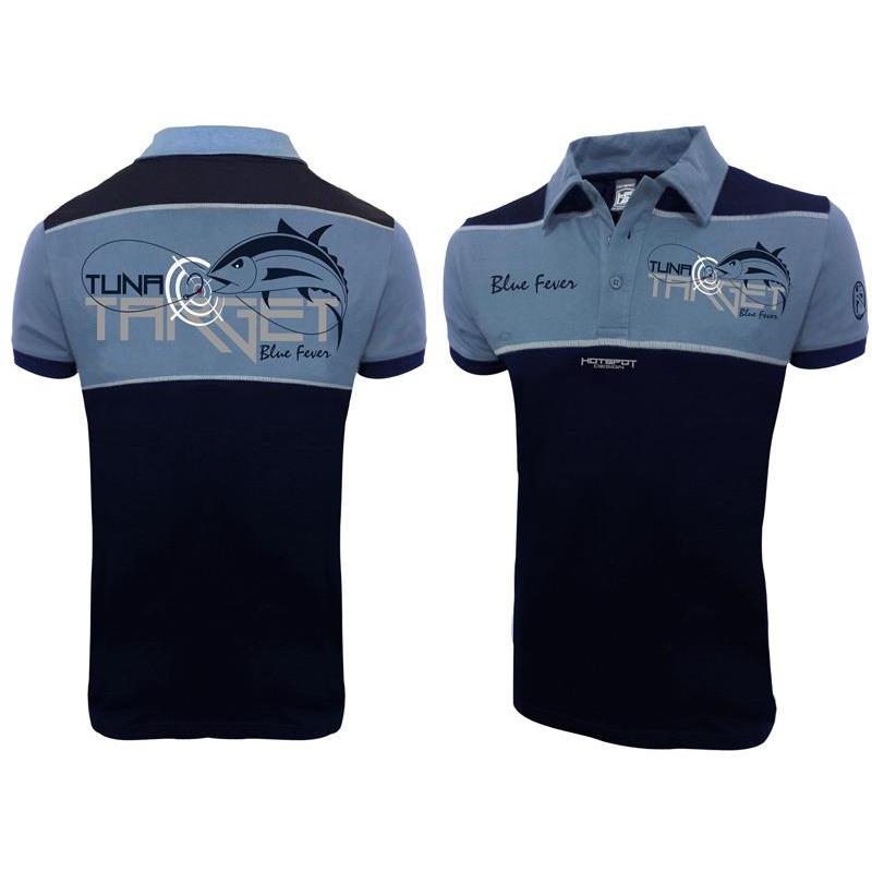Polo Homme Hot Spot Design Tuna Target - Bleu Marine