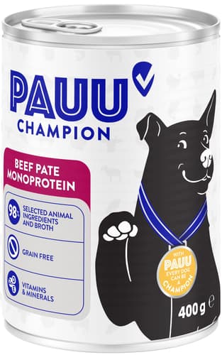 Pauu Champion Monoproteinpastete für Hunde Rindfleisch