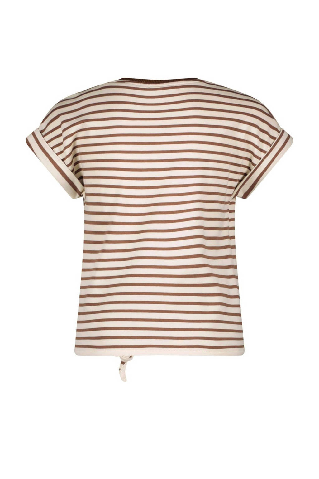 Like Flo gestreept T-shirt bruin/ecru