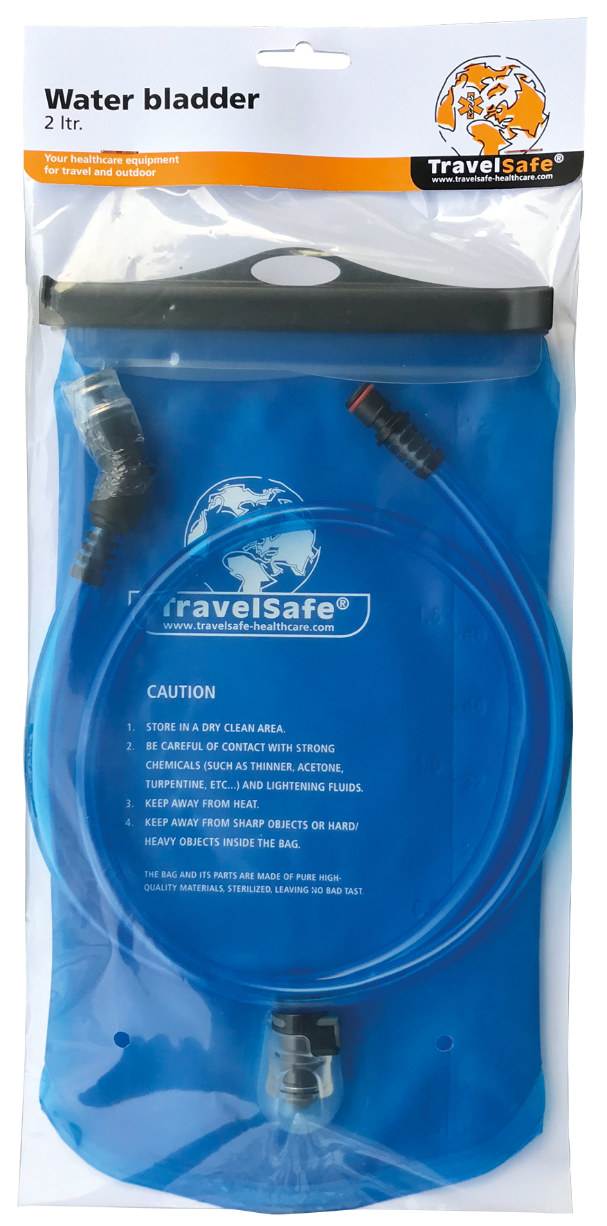 TravelSafe 2 liter waterbag met drinkslang