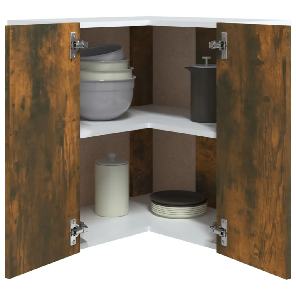 VidaXL Armoire d'Angle Suspendue Chêne Fumé
