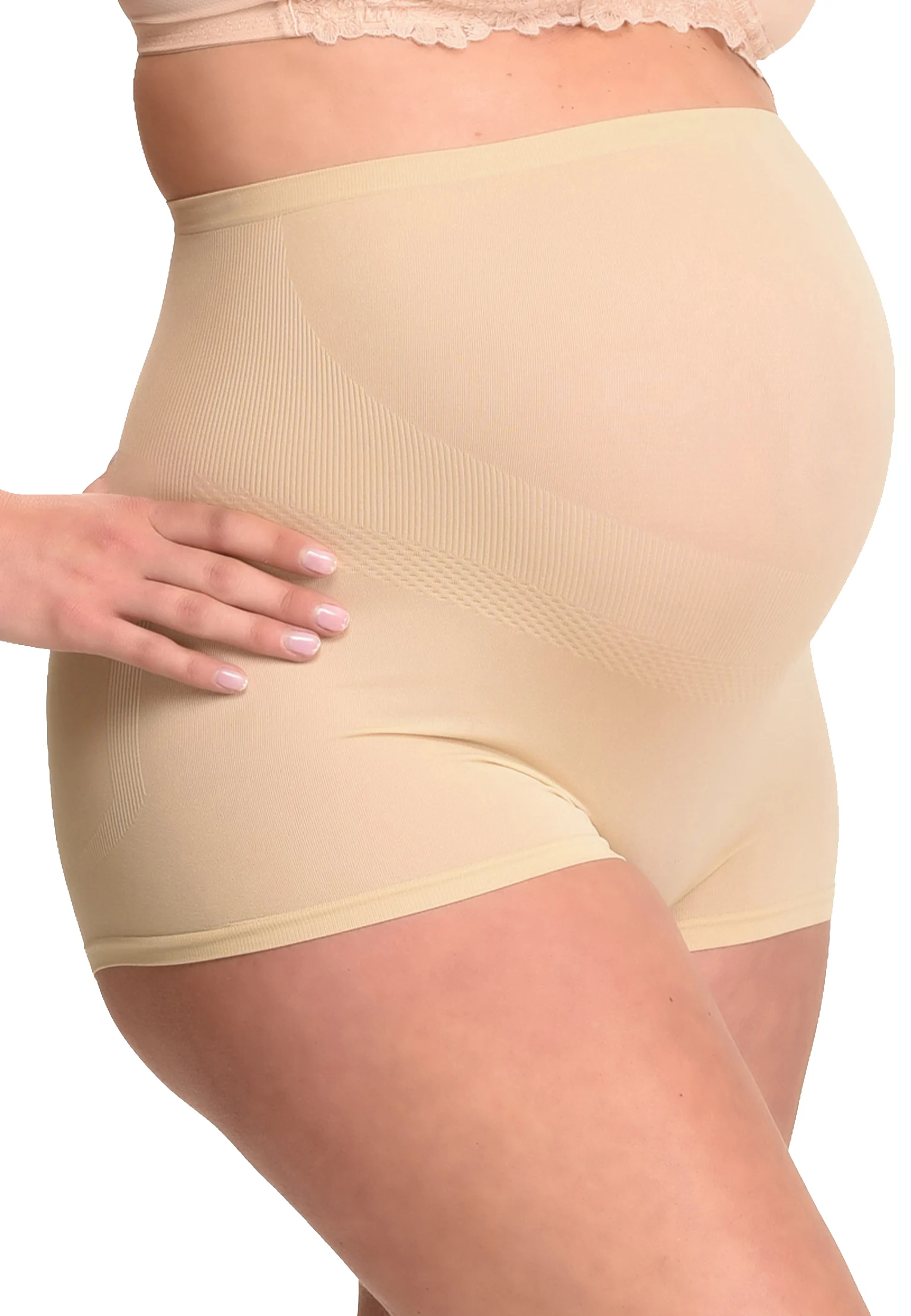 Shorty de grossesse sans coutures , effet galbant | Beige