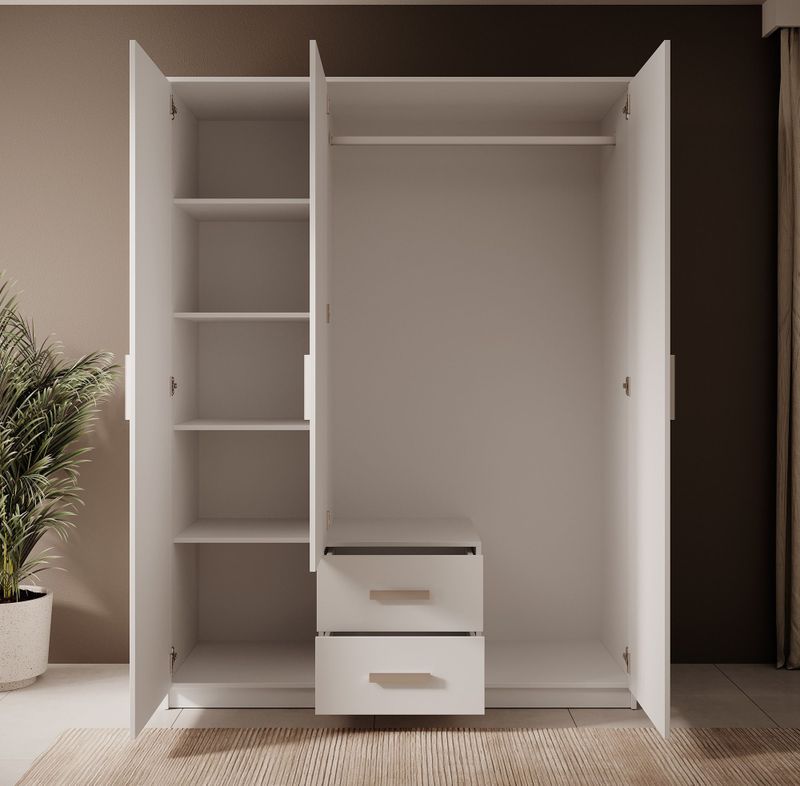 Meubella - Kledingkast Tyko - Wit - 150 cm