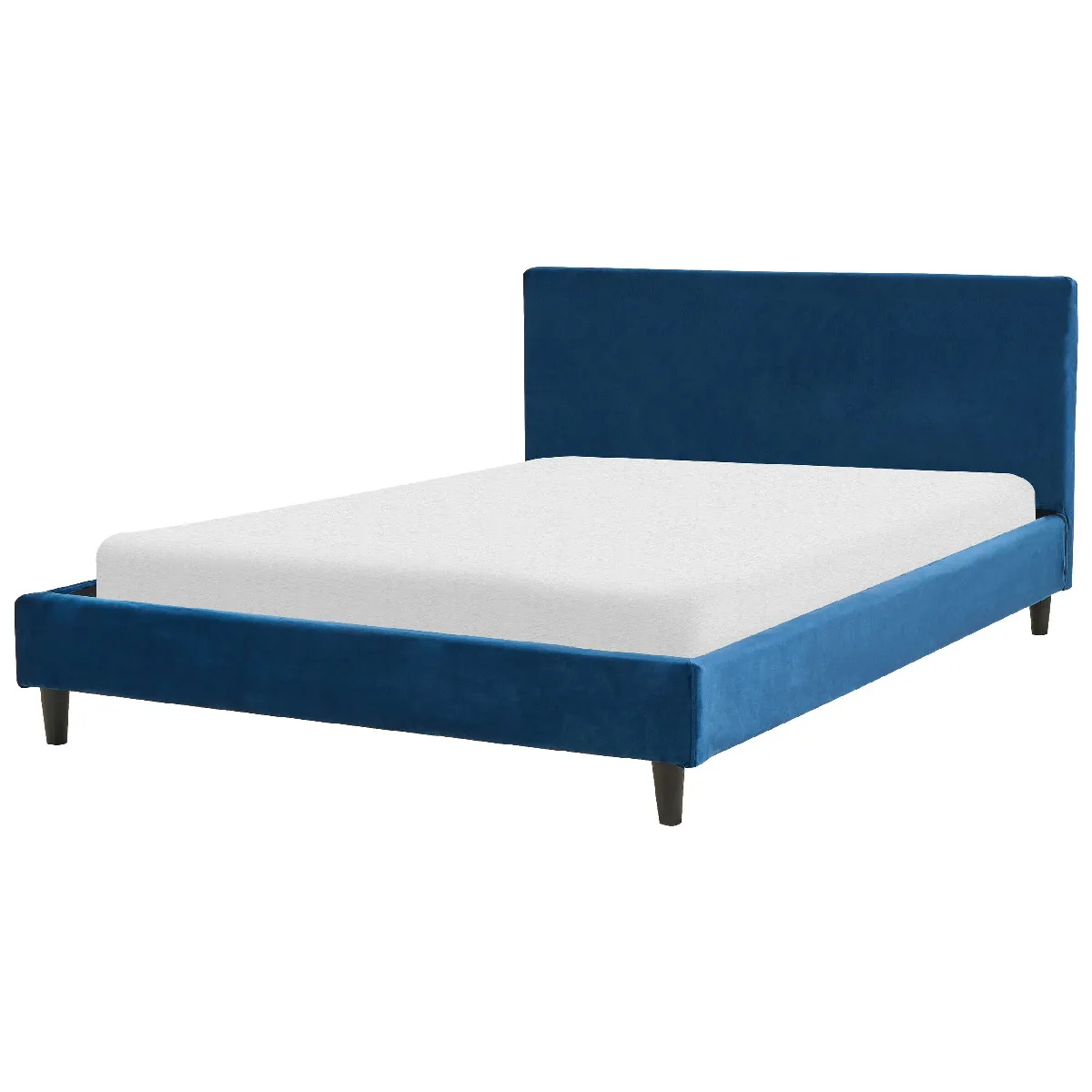 BELIANI FITOU 140x200 cm - Velours Bleu foncé