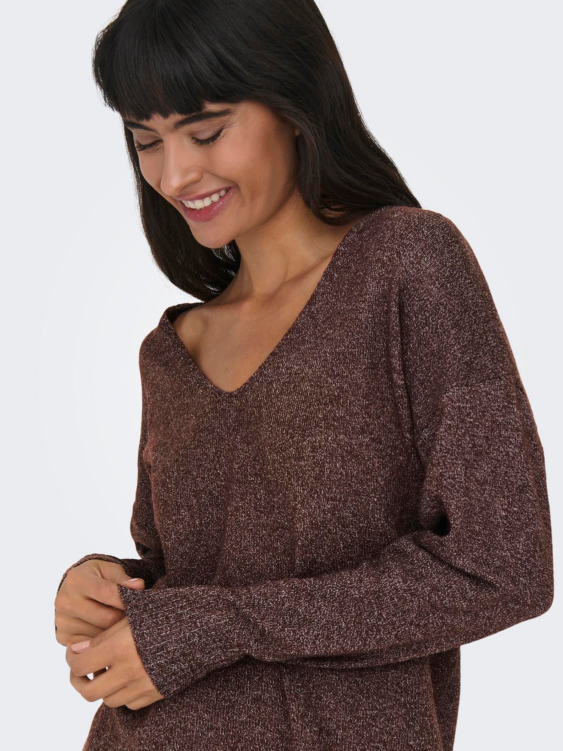 ONLRICA Strickpullover Deep Mahogany