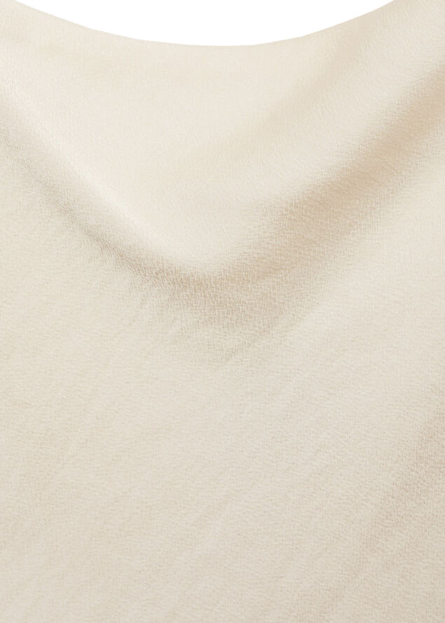 MANGO Satin top with thin straps Natural white
