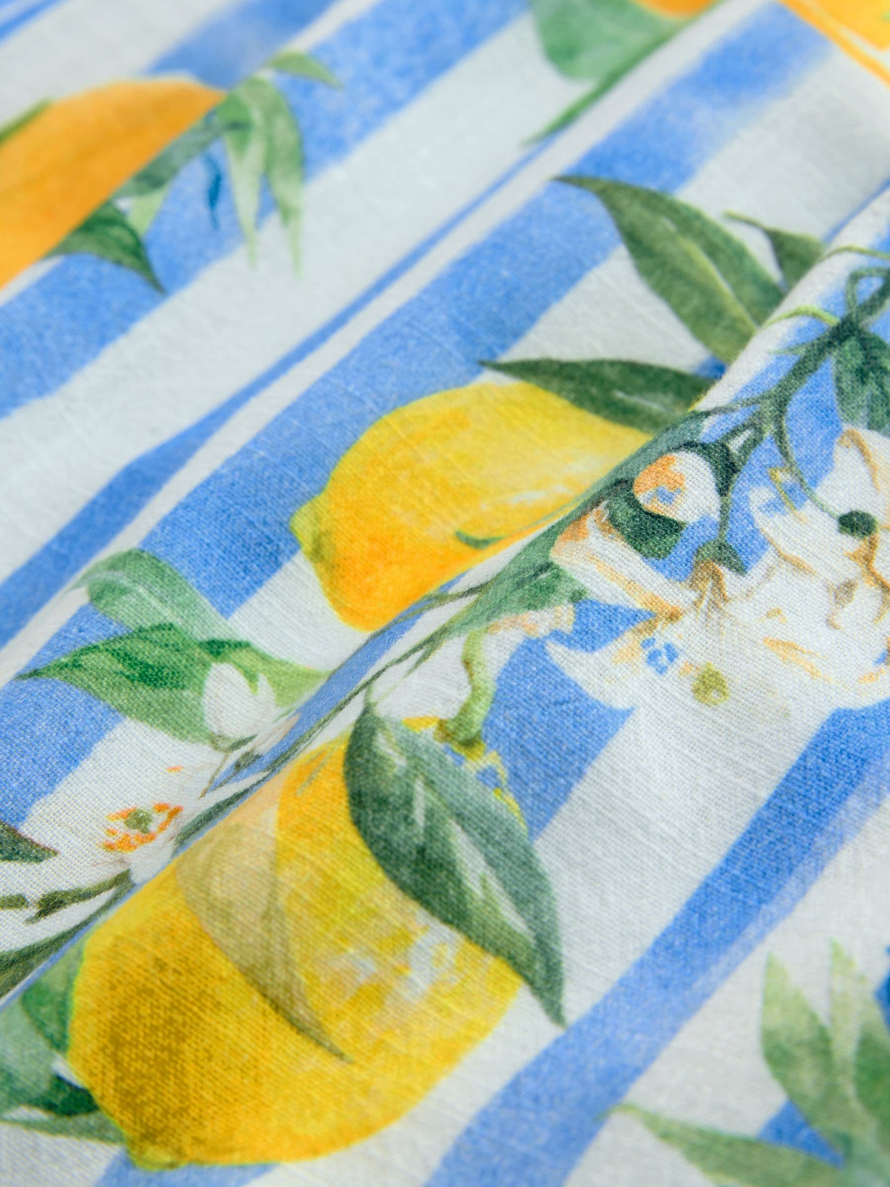 Blauw/witte streep - Jumpsuit met blote schouders en wijde pijpen van 100% katoen