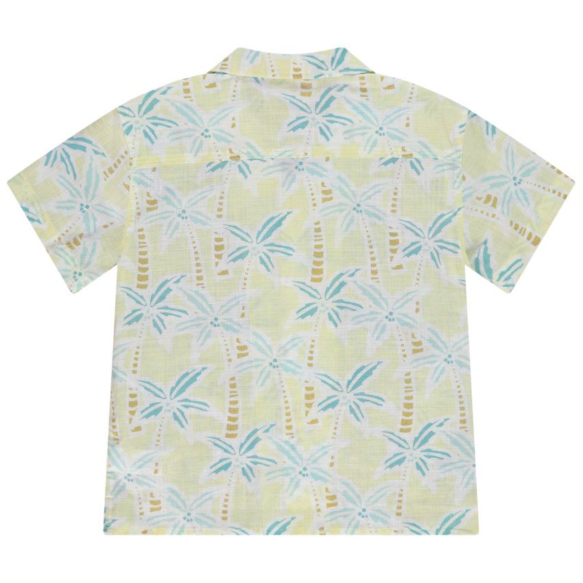 Chemise à manches courtes imprimée palmiers pour garçon - Jaune